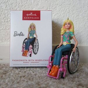 Barbie Fashionista with Wheelchair 2023 Hallmark ornament
